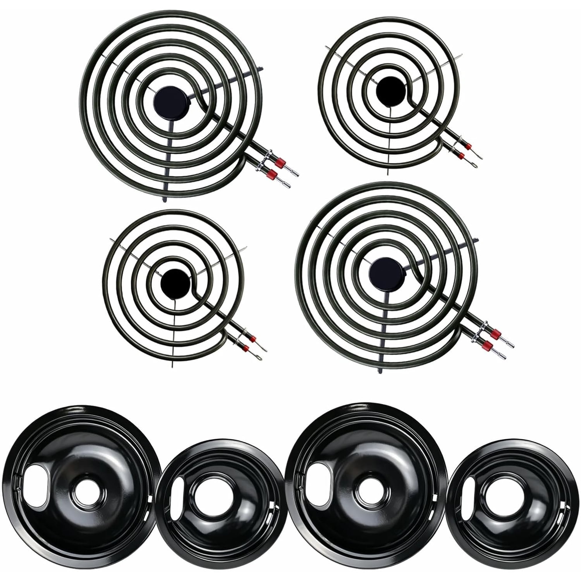 W10290350 W10290353 Drip Pans & MP22YA Electric Burner Set, Fits