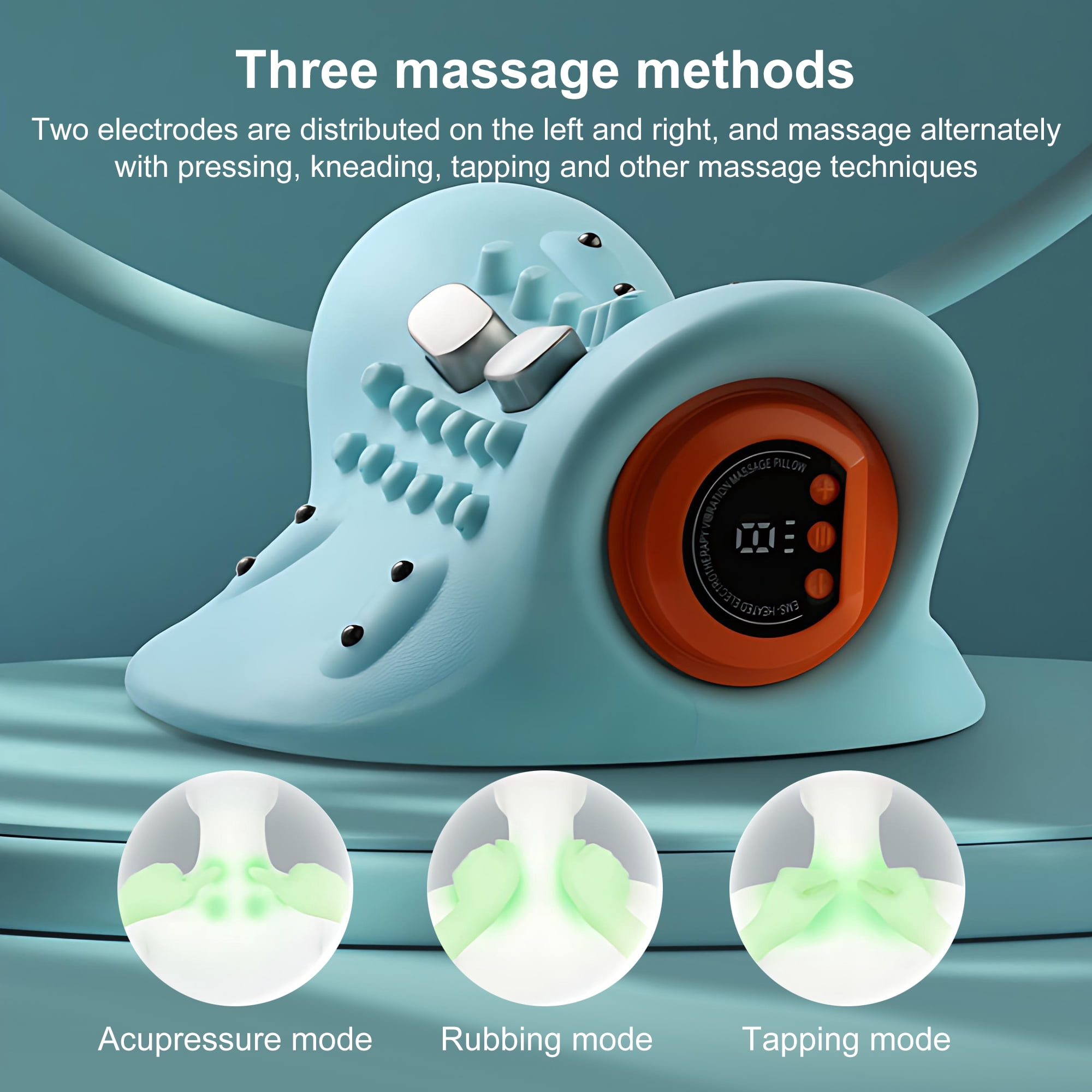 INSMART Neck Massager with EMS Pulse, 6-Level Intensity & Magnetic Heat Massage – Portable Cervical Relief for Muscle Stiffness and Fatigue