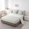 thumbnail image 4 of Castle Fairy Minimalist Geometric Quatrefoil Full Size Bedding Sets 7 Pieces,Geometric Grid Motif Full Size Bed in a Bag,Black Gray White,Reversible, 4 of 7