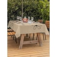 thumbnail image 3 of Outdoor Tablecloths with Umbrella Hole & Zipper, Black Khaki Rectangle Tablecloth 52x70 Inch, Spring Flora Waterproof Table Cloth, Patio/Pool/Picnic Table Covers, 3 of 8