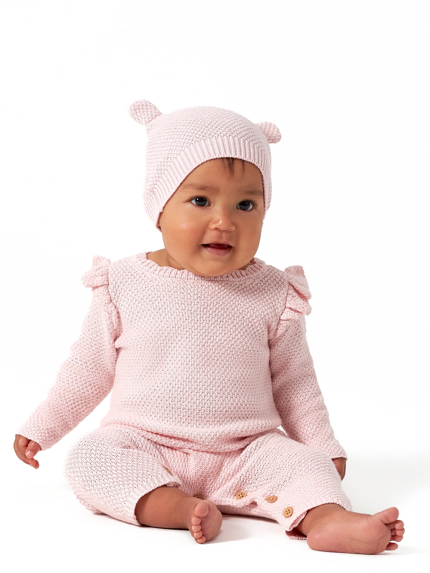 Modern Moments by Gerber Baby Boy, Baby Girl, & Unisex Sweater Knit Coverall & Hat Outfit Set, Newborn-3/6 Months