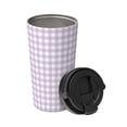 thumbnail image 2 of Goofa Purple Checkboard for Insulated Travel Coffee Mug Spill Proof Leak Proof 16 OZCoffee Tumbler Reusable Coffee Cups with Lids Thermos for Hot and Cold Drink, 2 of 8
