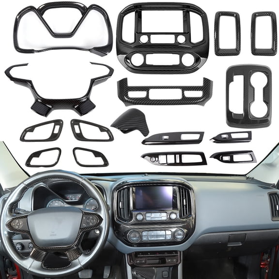 16x Carbon Fiber Full Interior Set Panel Cover Trim Kit For Chevy Colorado 2014