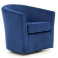 thumbnail image 3 of Fox Hill Trading Windsor Velvet Swivel Chair, Navy Blue, 3 of 6