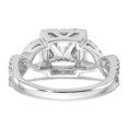 thumbnail image 5 of 14K White Gold Ring Band Engagement Semi Mount center Stone Mounting Square Diamond, Lab Grown Round, Size 9, 5 of 9