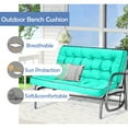 thumbnail image 3 of Porch Swing Cushions, Swing Cushions 3 Seater Replacement with Backrest, Thicken 4" Waterproof Bench Pad Cushions, Outdoor Loveseat Cushions Non-Slip Chairs Pad (Lake Blue), 3 of 6