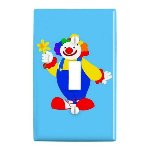 Clown with Flower and Big Shoes Plastic Wall Decor Toggle Light Switch Plate Cover