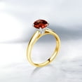 thumbnail image 4 of Gem Stone King 10K White And Yellow Gold Red Garnet Engagement Ring for Women | 1.50 Cttw | Round 7MM | Gemstone January Birthstone | Size 6, 4 of 4