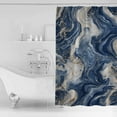 thumbnail image 4 of Extra Long Shower Curtain 72x84 Inch, Blue White Marble Shower Curtain Waterproof Bathroom Decor Nature Stone Abstract Fabric Bath Curtain Set Accessories with Hooks, 4 of 6