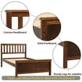 thumbnail image 6 of Twin Size Wood Platform Bed with Headboard,Footboard and Wood Slat Support, Walnut, 6 of 9