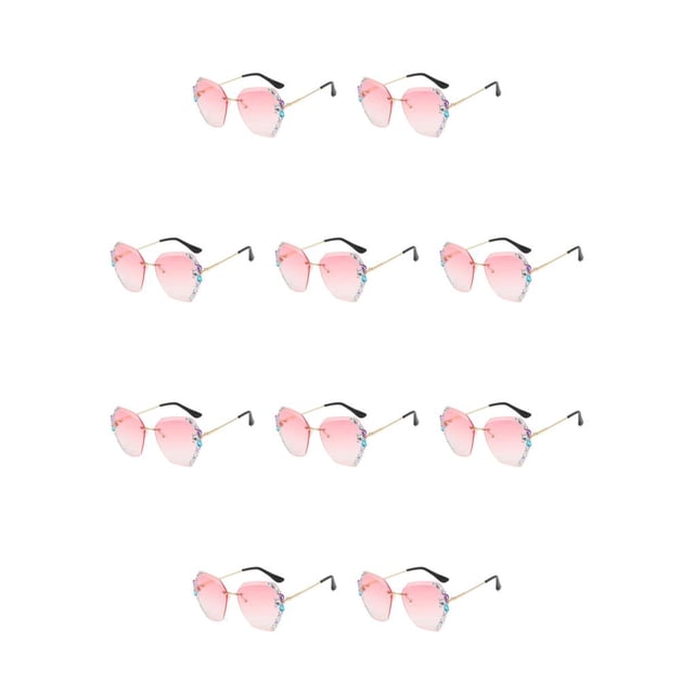 Gafas de sol sin marco de PC Qarigey Protección 400 Rosa 10piezas