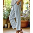 thumbnail image 2 of Loose Pants for Women Botanical Print Relaxed Fit with Patchwork Detail And Side Pockets for Weekend Comfort And Daily Styling Womens Trousers, 2 of 3