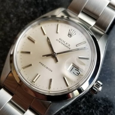 Vintage 1981 Rolex 6694 Oysterdate Precision Manual Unisex Stainless Watch