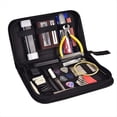 thumbnail image 1 of 1 Juego de Herramientas para Guitarra con Bolsa de Transporte, Herramientas de Reparación, Regla de Acción de Cuerda, Luthier, Pasadores de Puente para Guitarra y Ukelele, 1 of 5