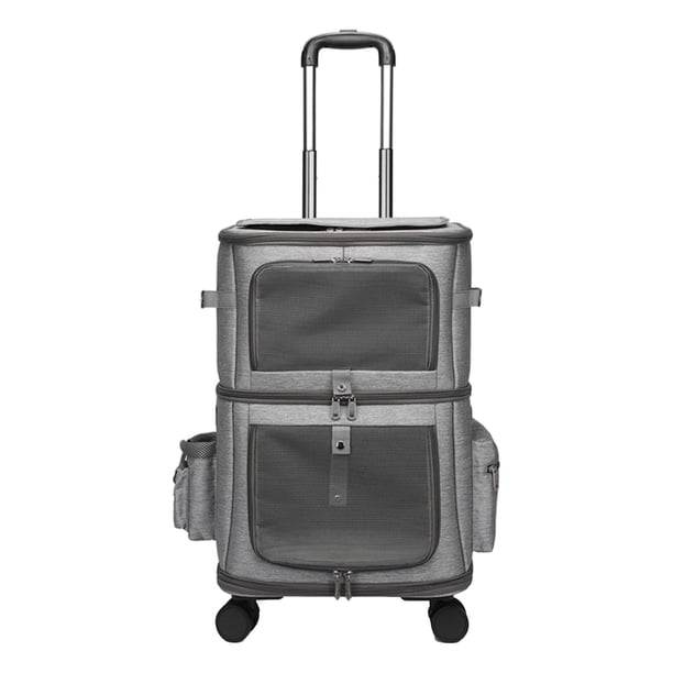 Bolsa plegable para mascotas con ruedas Mochila transpirable Gran espacio Barra de tracción Estuche para perros para uso al aire libre Viajes Caminar Sunnimix Caja de la carretilla