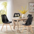 thumbnail image 2 of Kadyn Dining Chairs, Set of 4, Mid-Century Modern Dining Room Kitchen Chairs with PU Leather Cushions and Wooden Legs for Home, Living Room, Bedroom, Lounge, Casual Chairs, Black, 2 of 7