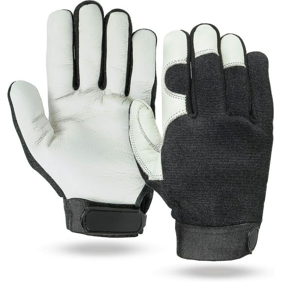 Grain Buffalo Mechanic Gloves, Palomino/black, Unlined