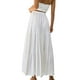 thumbnail image 5 of VISgogo Falda de verano para mujer Boho cintura elástica plisada A-Line Flowy Layered Long Beach Falda con bolsillos VISgogo moda, 5 of 6