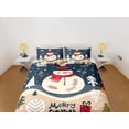 thumbnail image 2 of Navidad Juego de Funda Nórdica con Almohadas Snow Man Invierno Dormitorio Ropa de Cama Consolador, 2 of 4