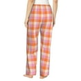 thumbnail image 3 of Pajama Pants Women, Square Orange Purple Plaid Lounge PJ Yoga Pants With Drawstring, Womens Sleepwear Pajama Bottom, 3 of 5