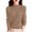 Khaki, variant on Women's Mock Turtleneck Sweater, Long Sleeve Embossed Design Pullover, Chunky Knit Winter Top, Solid Color Casual Jumper, Batwing Sleeve Sweater, Everyday Winter Wear Beige L
