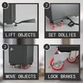 thumbnail image 4 of Heavy Duty Furniture Dolly with 5 Wheels, Carbon Steel Panel Lifter for Moving Appliances and Sofas, 4 of 6