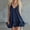 Dark Blue, variant on Homecoming Dress Breathable Regular Fit Interview Dress 2026 Summer Solid Color Sleeveless Ruffle Beach Dresses for Women Basic for Work and Weekend XS-XXXL