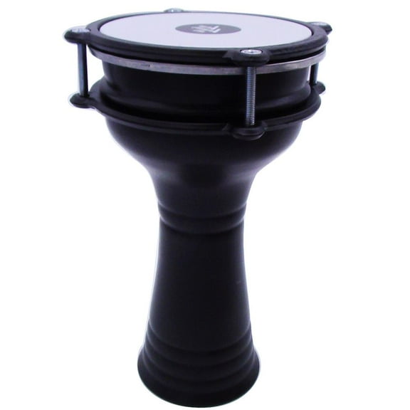 Percussion 10'' (length) Turkish Aluminum (Black) Darbuka Doumbek, Synthetic Head