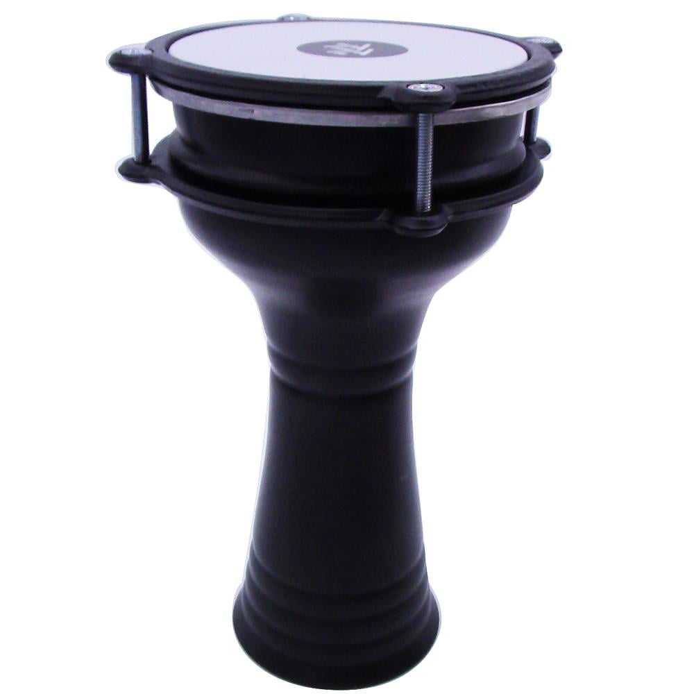 Percussion 10'' (length) Turkish Aluminum (Black) Darbuka Doumbek, Synthetic Head