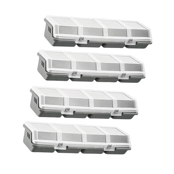 Cajas organizadoras de tornillos de 4 piezas, contenedores de hardware, organizador de contenedores de 4 compartimentos Gris