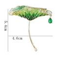 thumbnail image 5 of Yesbay Women Brooch Lotus Leaf Shape Water Drop Enamel Anti-slip Shoulder Bag Suit Coat Collar Hat Clothes Anti-exposure Pin Party Prom Bride Garment Jewelry, 5 of 7