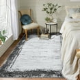 thumbnail image 6 of Modern Bordered Area Rug, Machine Washable, Non-Slip, Non-Shedding Soft Velvet Foldable Accent Carpet for Living Room, Bedroom, and Dining Room, 6 of 11