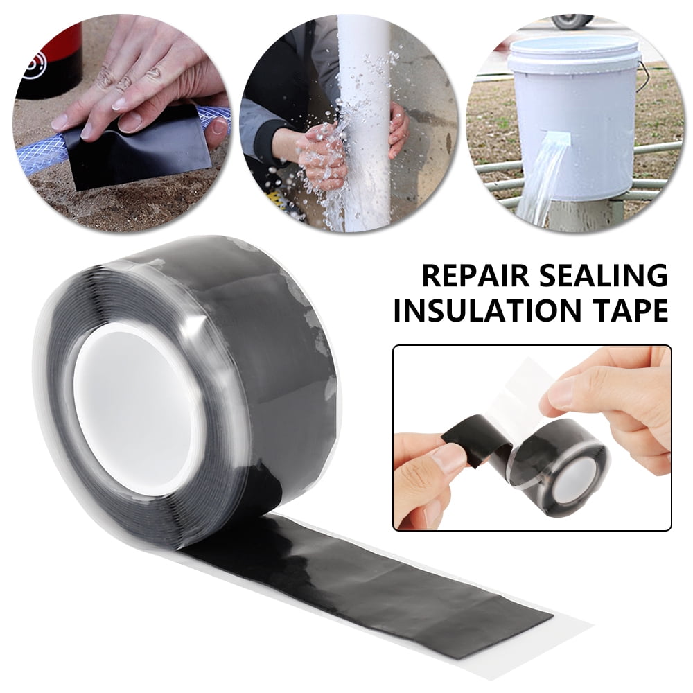 Water Resistant Duct Tape Roll Rugged Thick Adhesive Leak Patch Black 2 Pack USA 
