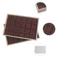 thumbnail image 3 of Unique Bargains Set of 2 Stackable Jewelry Organizer Trays with Removable Dividers Brown-24 Grid Tray, 3 of 7