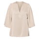 thumbnail image 5 of Camisa de Mujer Campana Media Manga Cuello en V Color Puro Camisa Suelta Informal Tops para Compras Fecha Oficina Fiesta Albaricoque Claro M, 5 of 8