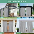 thumbnail image 6 of Lapalife Outdoor Patio Curtains Waterproof, Tab Top 52" x 96" Blackout Privacy Thermal Insulated Curtains for Pergola Porch, 1 Panel, Light Gray, 6 of 7