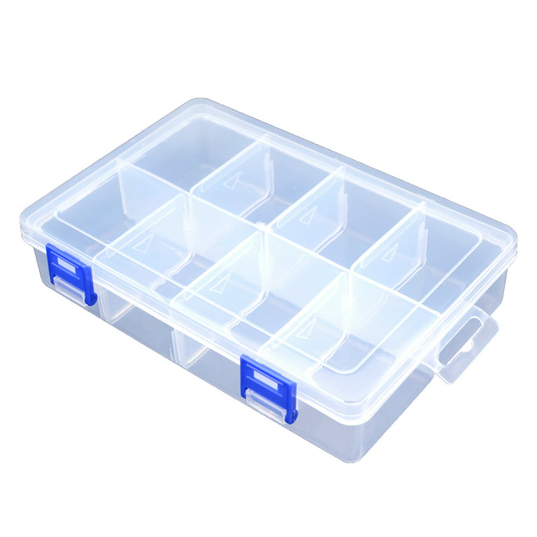 1PCS 8 Divider Grid Clear Plastic Storage Organizer Box Adjustable