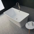 thumbnail image 4 of Woodbridge 67" Acrylic Freestanding Bathtub Contemporary Soaking Tub with Brushed Nickel Overflow and Drain, B-0004, 4 of 12