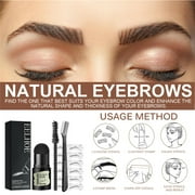 POINTERTECK Eyebrow Stamp Reusable Natural Brow Powder Stencil Kit for Makeup