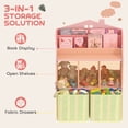 thumbnail image 4 of Qaba Toy Storage Unit with Book Display, Shelves, Fabric Drawers, Pink, 4 of 10