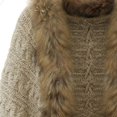 thumbnail image 4 of Lovskoo Women's 2023 Winter Fuzzy Batwing Sleeve Cardigan Oversized Faux Fur Knit Cape Shawl Fall Wrap Jacket Sweater Coat Khaki, 4 of 6