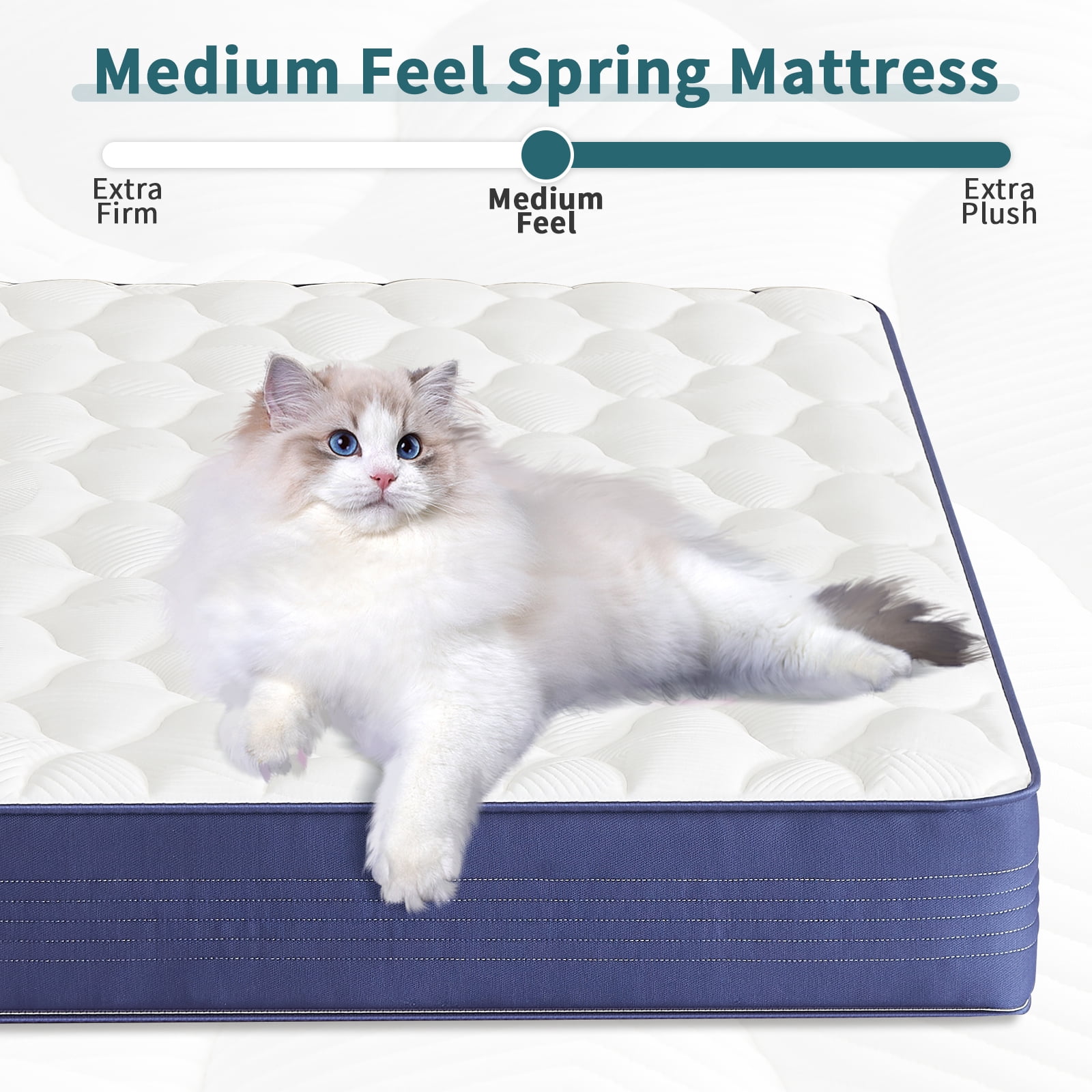 BMMB 12" Full Individual Coils Spring King High Density Gel Memory Foam Mattress Anti-Fire