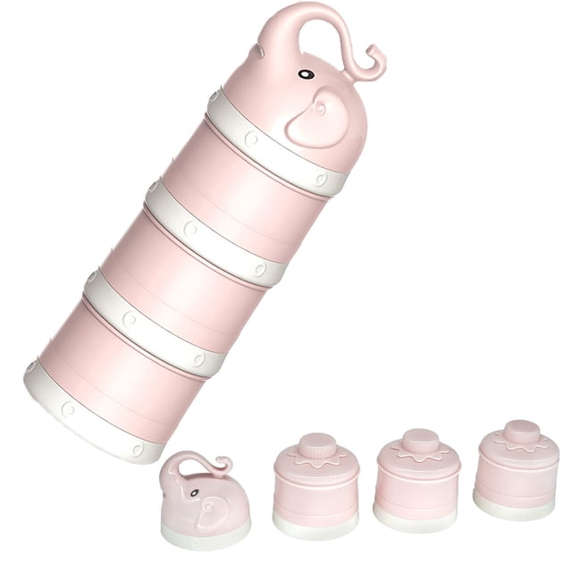 Dispensador de fórmula IENYPA para leche en polvo para bebé, apilable, rosa
