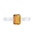 thumbnail image 3 of Rosec Jewels Emerald Cut Citrine Solitaire Ring (6X8 mm, AAA Quality) - November Birthstone, 18K White Gold, US 5.00, 3 of 7