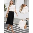 thumbnail image 2 of DARING DIVA Women's Cute Floral Tops Ruffle Cap Sleeve Button Down Dressy Shirts S White, 2 of 6