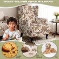 thumbnail image 4 of HUISEFOR Abstract Floral Wingback Armchair Slipcover, Stretch Wing Chair Slipcovers, Wrinkle Resistant, Anti‑Slip, Comfortable, Furniture Protector for Living Room, 4 of 7