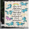 thumbnail image 3 of Ambesonne Unicorn Shower Curtain, Rainbow Stars, 69"Wx70"L, Beige Teal Blue, 3 of 4