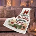 thumbnail image 6 of Cozycore Christmas cinema club candle popcorn bow white Flannel Blanket for living room family room Christmas Home Decor holiday movie night Gift for friends roommates, 6 of 9