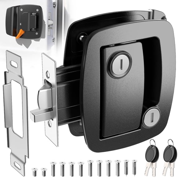 Metuvoln RV Door Lock with Paddle Deadbolt,Camper Exterior Door Lock for RV Travel Trailer,Aluminum Alloy(4 Keys)