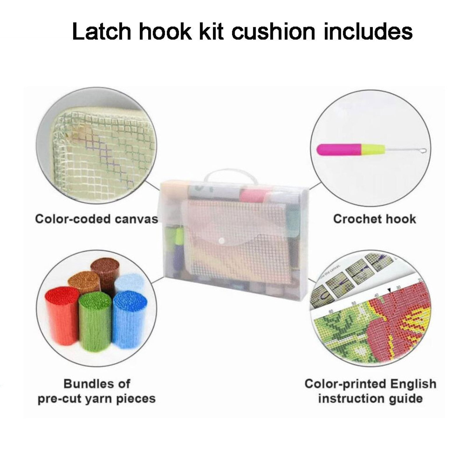 Rug Kits For Adults Latch Hook Pre Printed Flowers And Birds Diy Crafts Crochet Yarn Handmade Embroidery With Printed Canvas Needlework For Home Decor